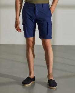 Bermudas de algodão stretch com bolsos laterais