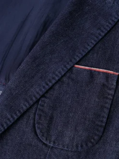 Blazer para homem slim fit denim com bolsos