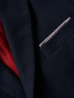 Blazer piqué com detalhes em vermelho