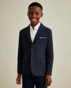 Blazer piqué com detalhes em vermelho