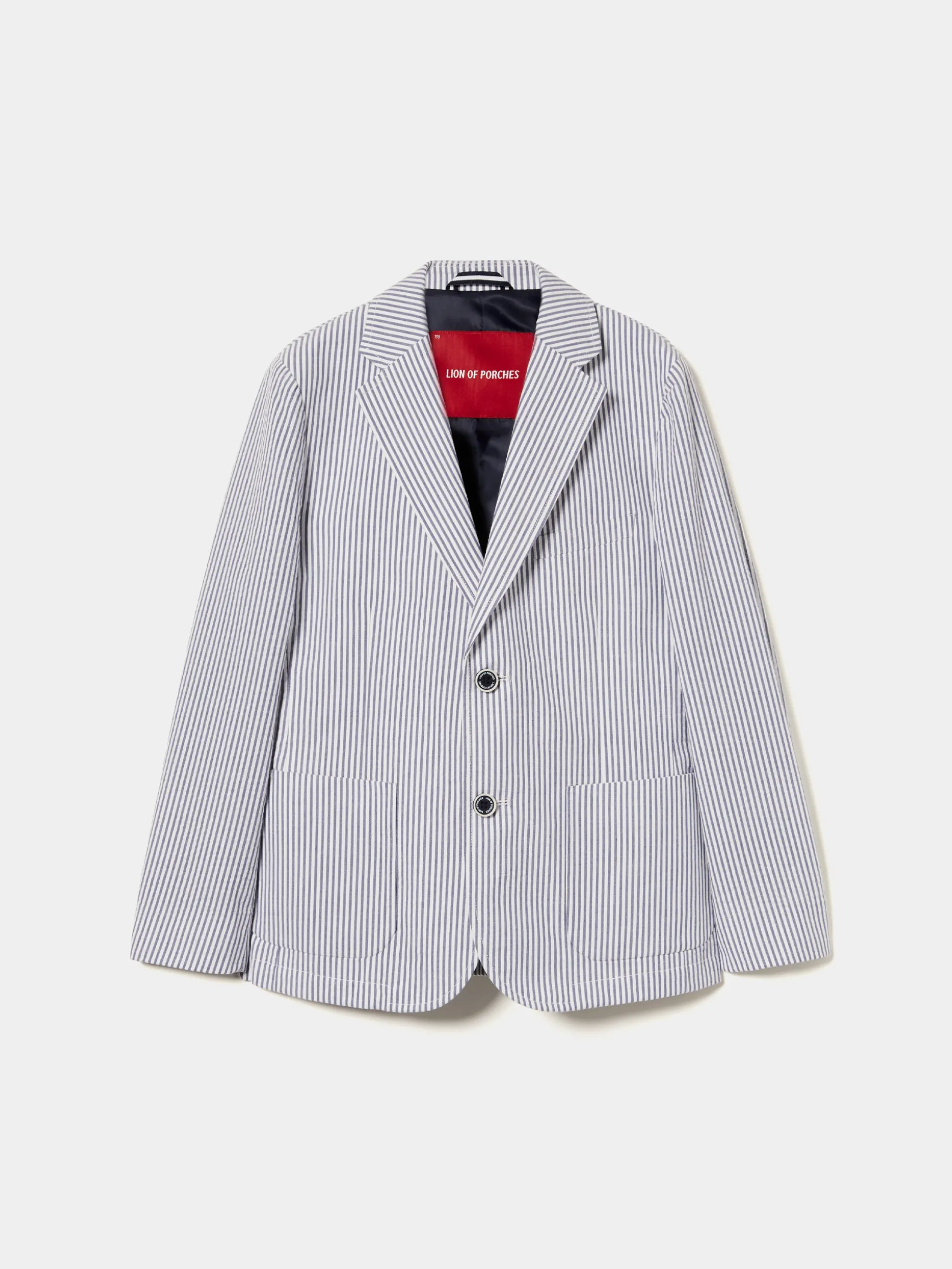 Blazer às riscas de popelina