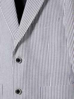 Blazer às riscas de popelina