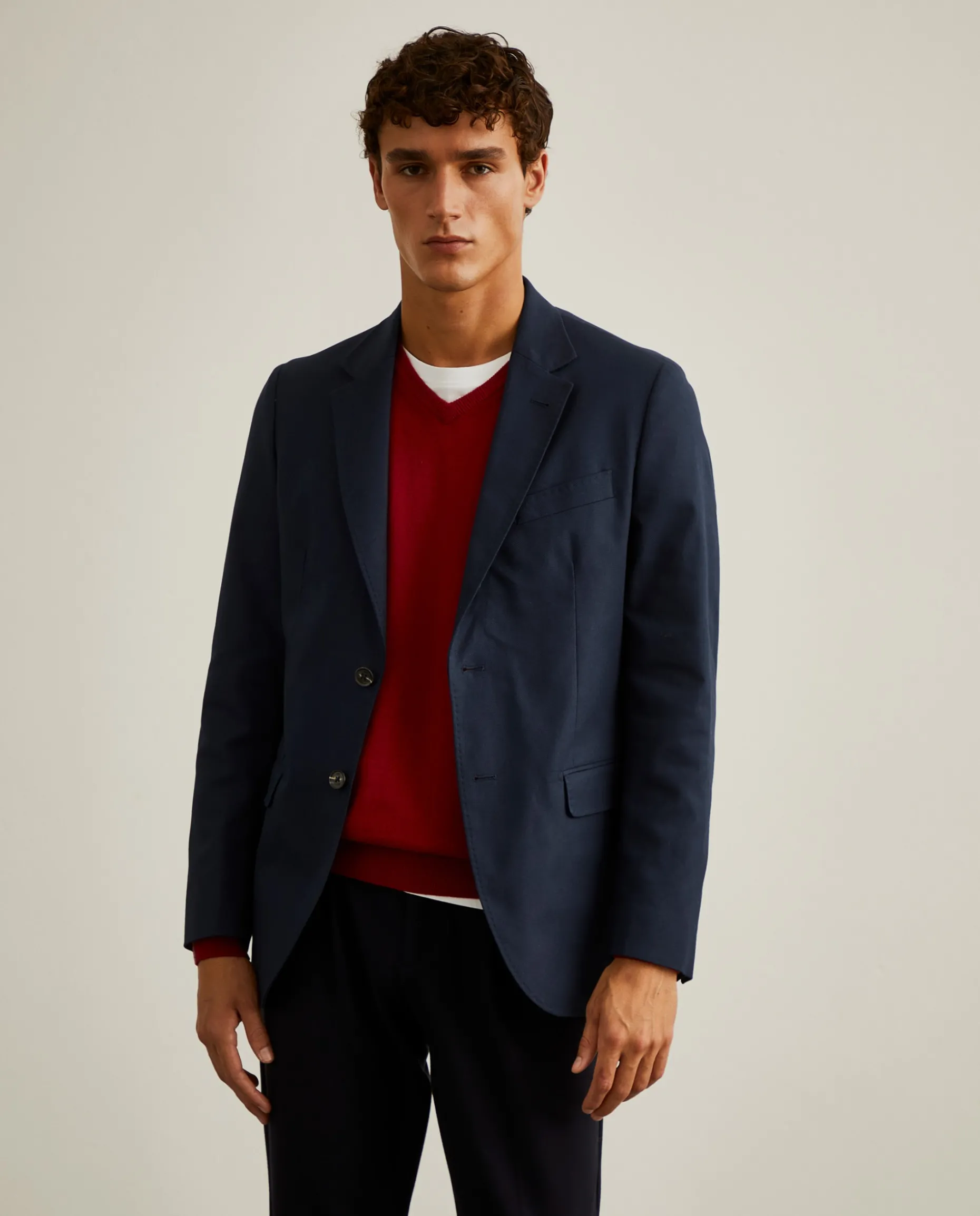 Blazer slim fit com bolsos