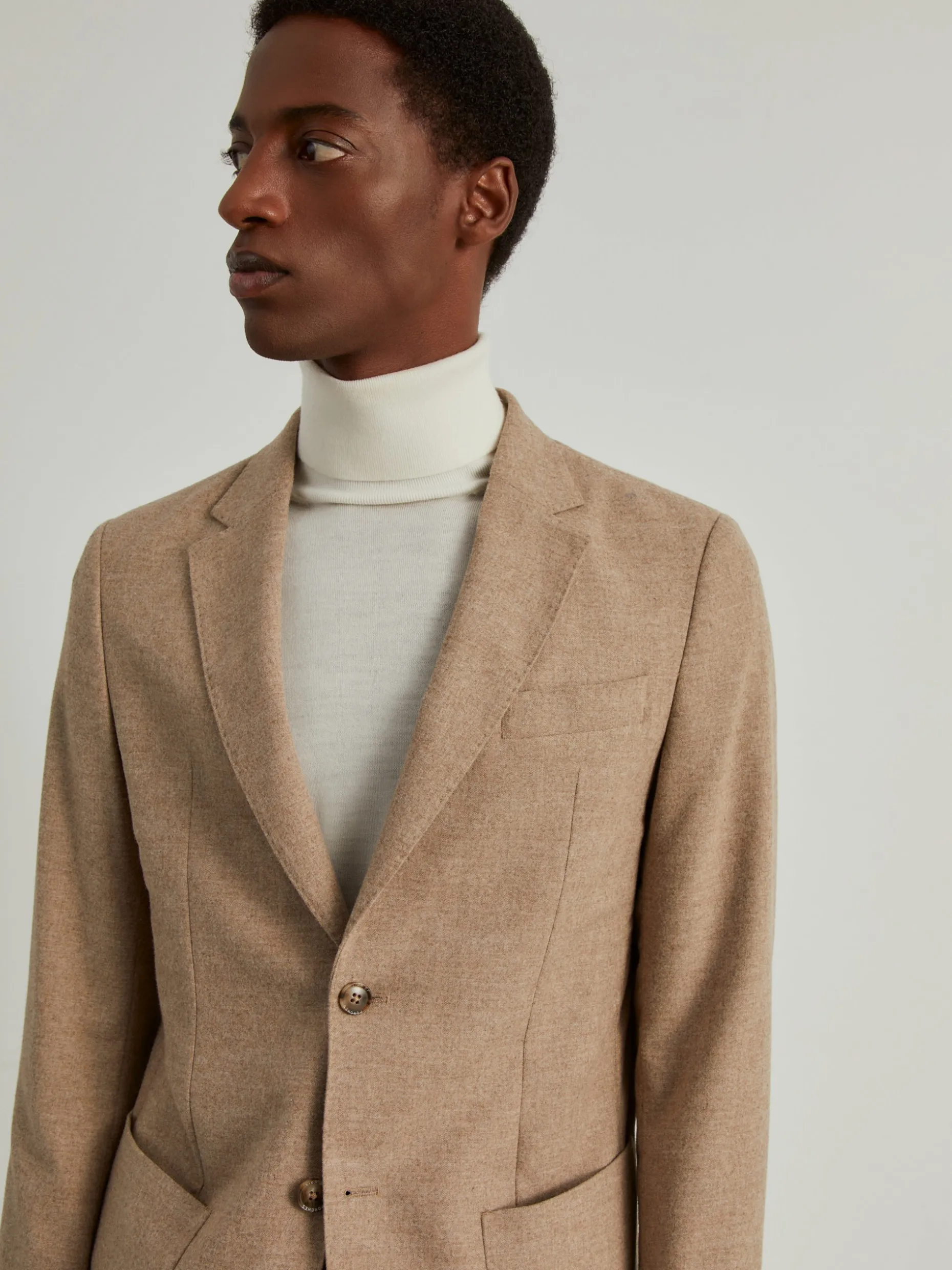 Blazer slim fit com lã