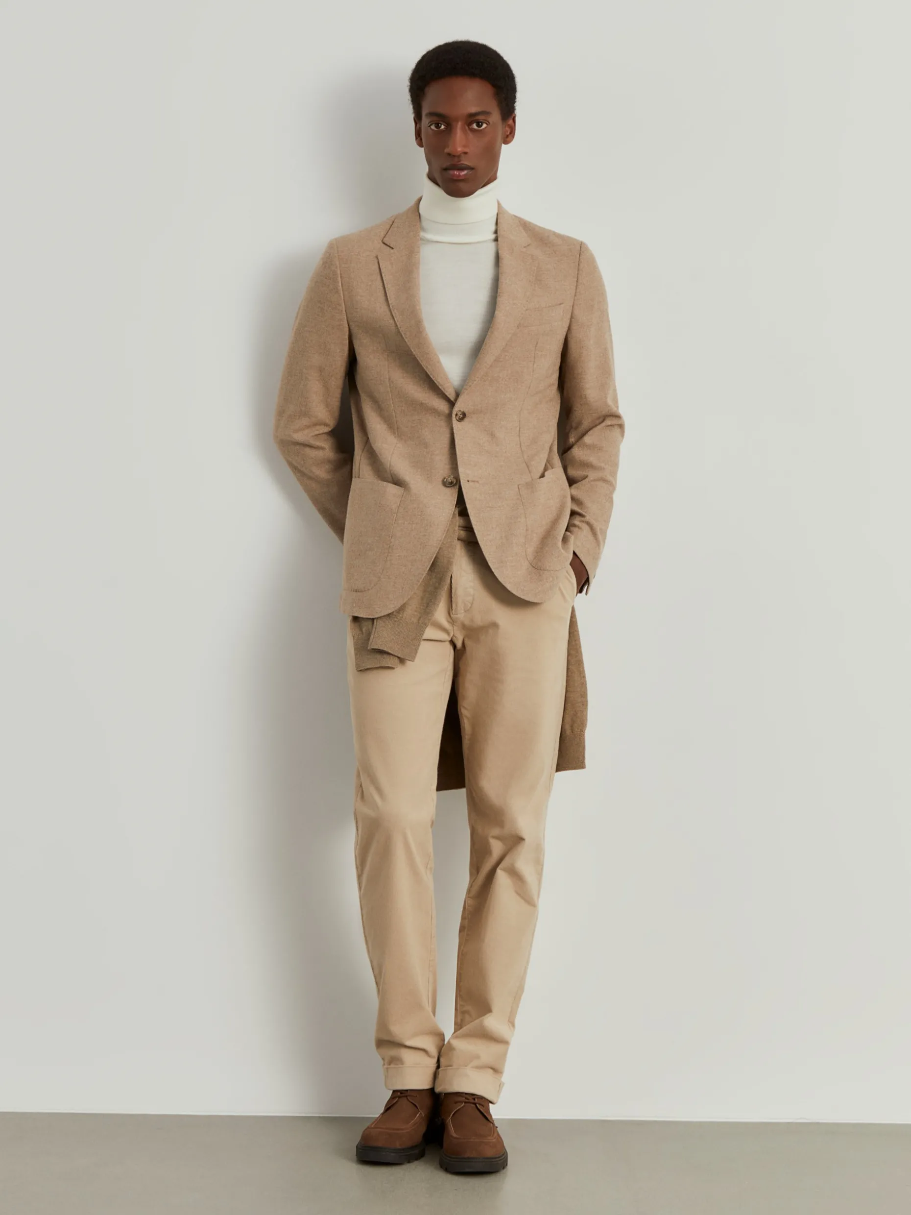 Blazer slim fit com lã