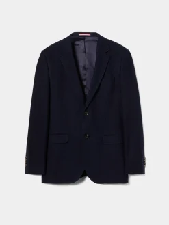 Blazer slim fit em algodão e lã