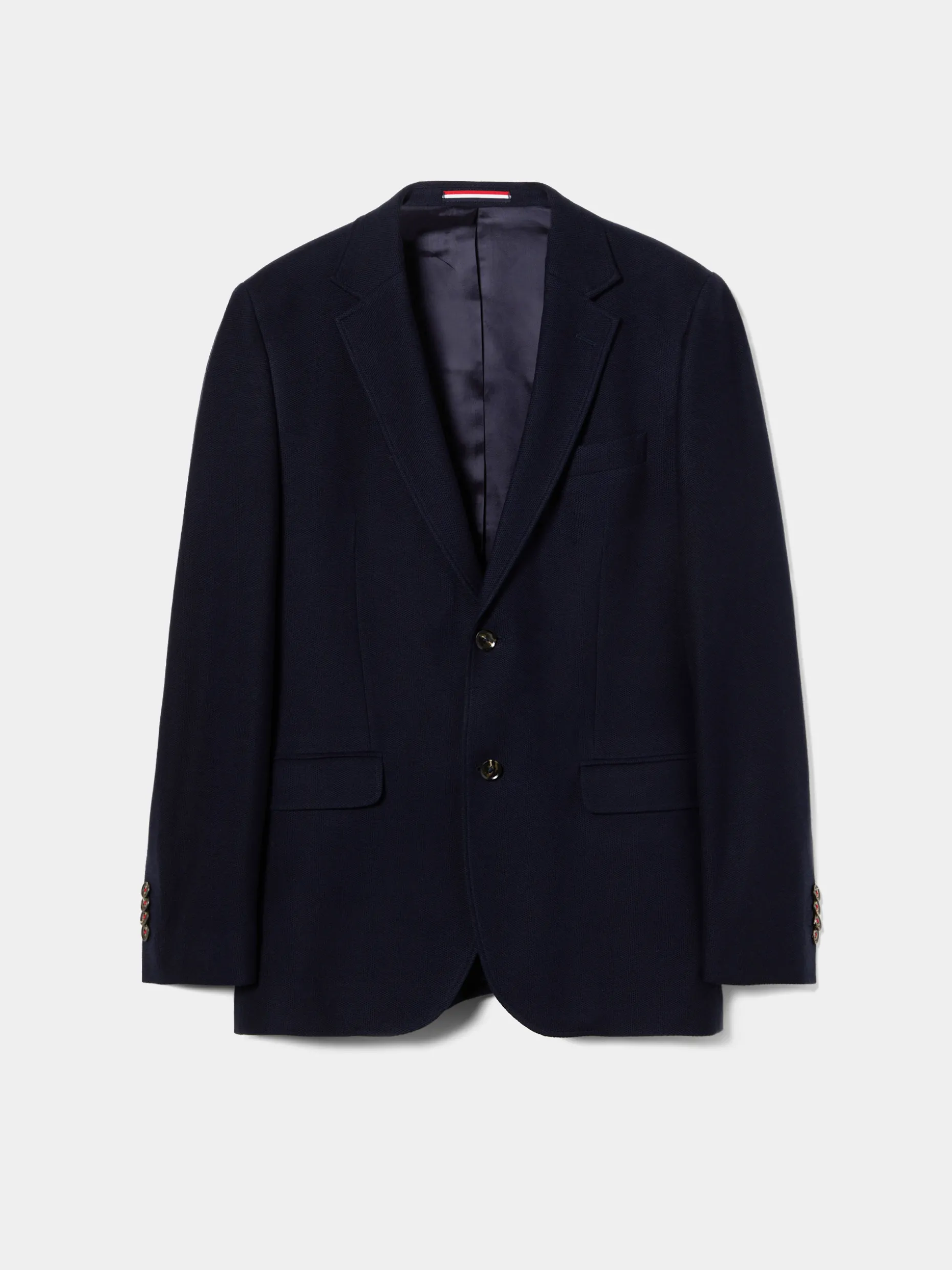 Blazer slim fit em algodão e lã