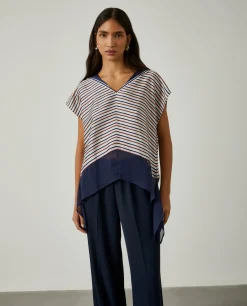 Blusa assimétrica de riscas