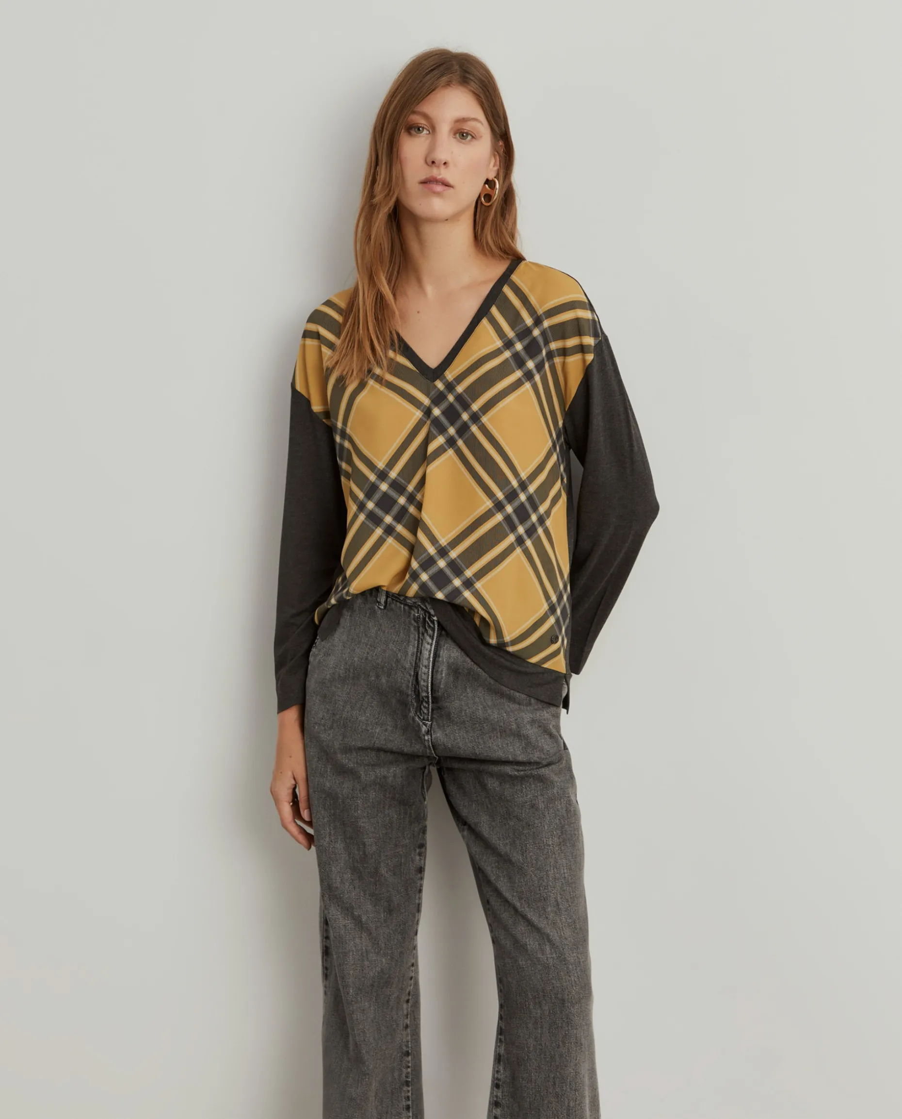 Blusa com estampado xadrez