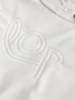 Blusa com folho e bordado LOP