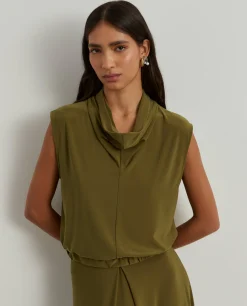 Blusa em malha fluida sem mangas