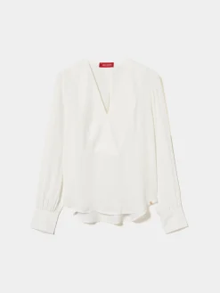 Blusa fluida decote em V