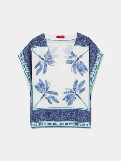 Blusa poncho com estampado