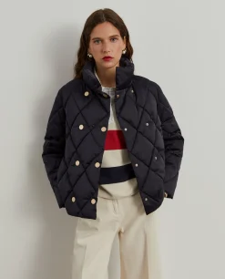 Blusão acolchoado de trespasse