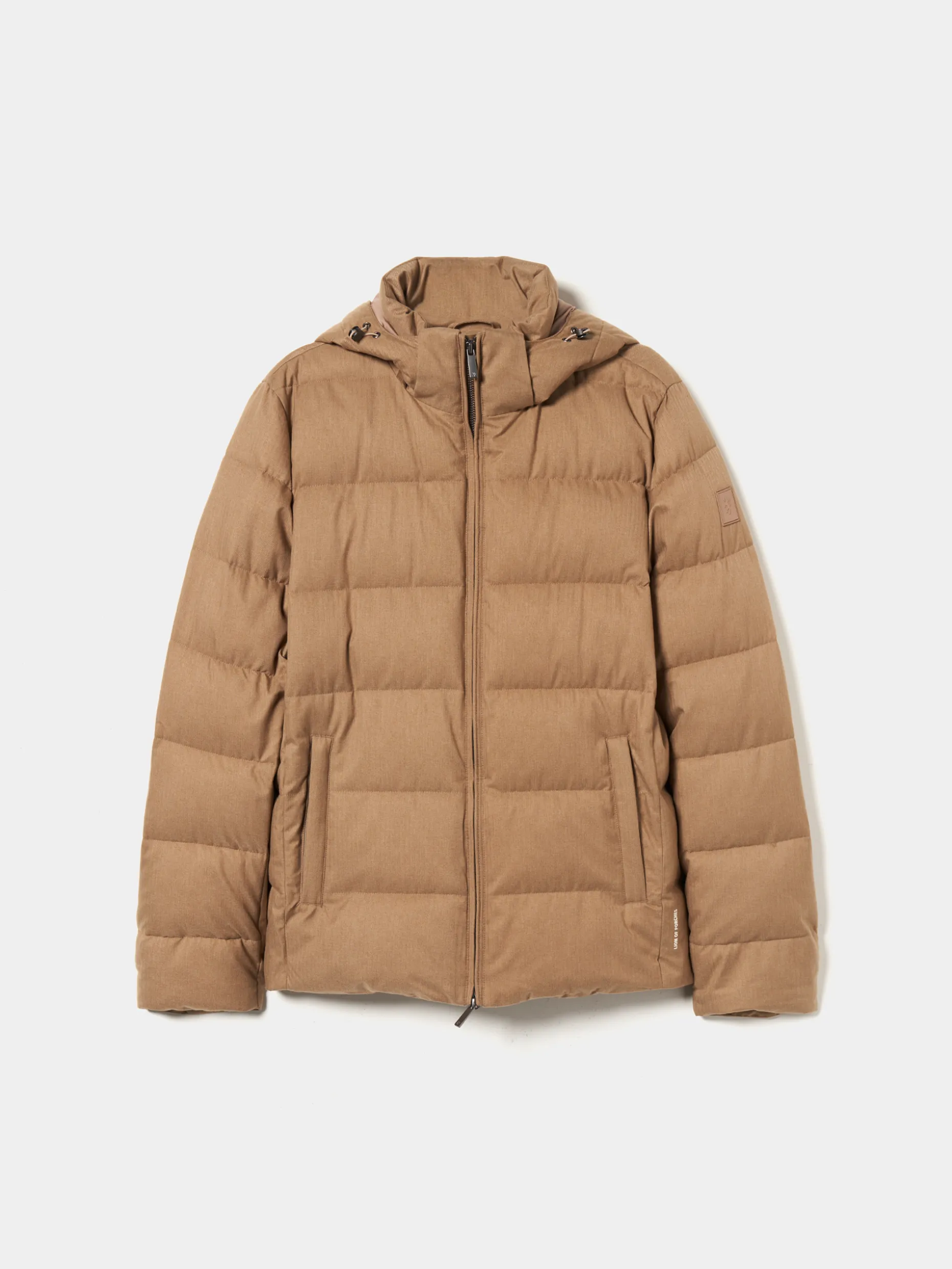 Blusão acolchoado repelente à água com capuz