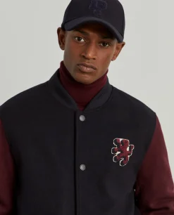 Blusão bomber com mangas em contraste