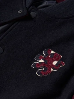 Blusão bomber com mangas em contraste