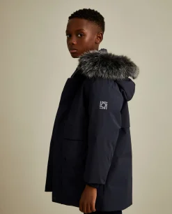 Blusão com capuz com pelo removível