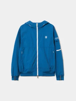 Blusão com capuz em tecido técnico