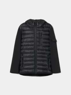 Blusão com capuz frente acolchoada