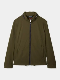 Blusão curto com capuz embutido