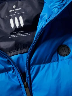 Blusão de penas em tecido técnico