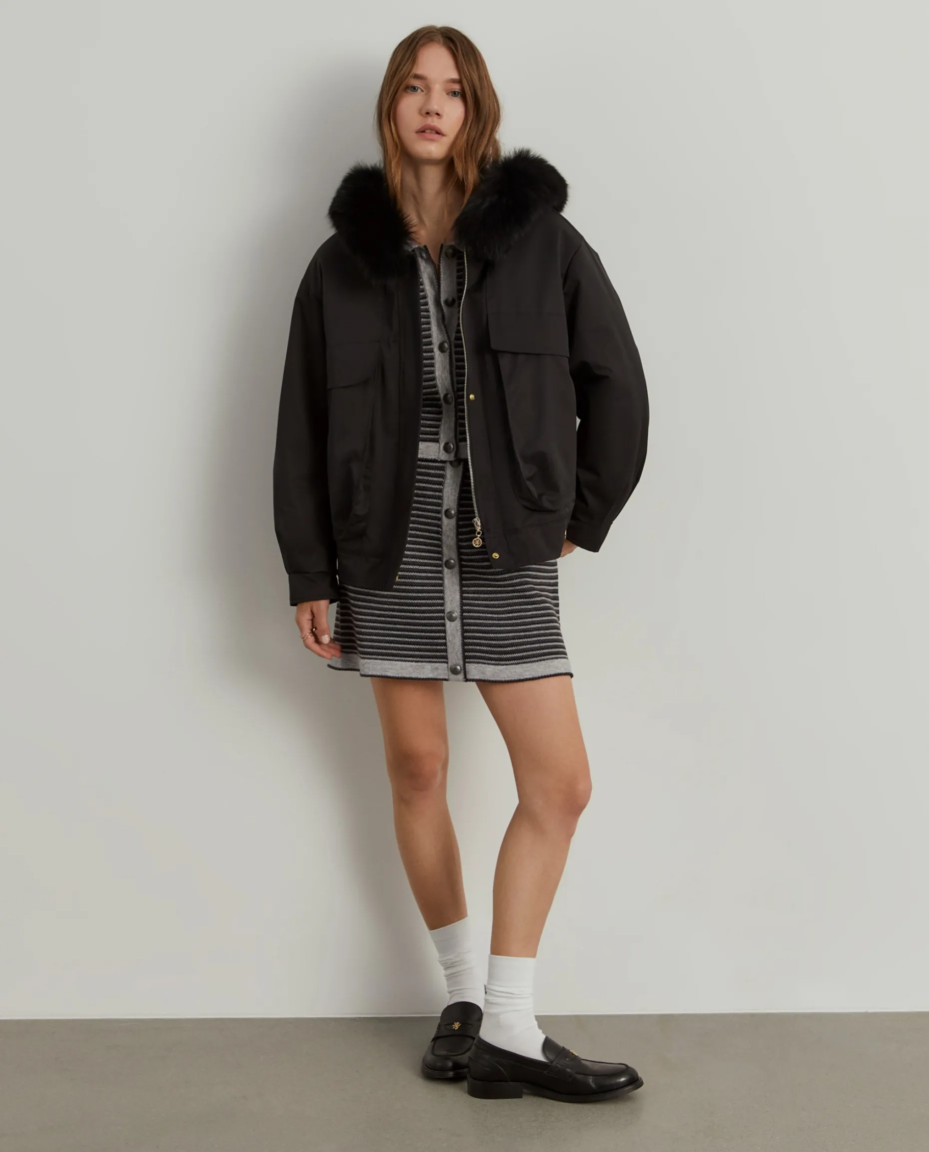 Blusão oversize com pelo