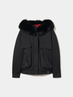 Blusão oversize com pelo