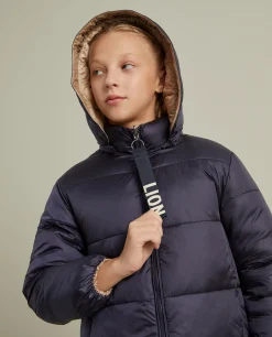 Blusão reversível acolchoado com capuz