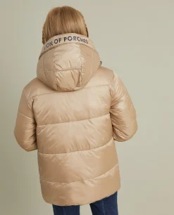 Blusão reversível acolchoado com capuz