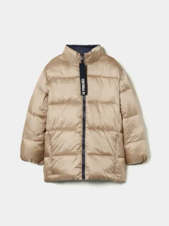 Blusão reversível acolchoado com capuz