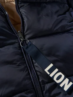 Blusão reversível acolchoado com capuz