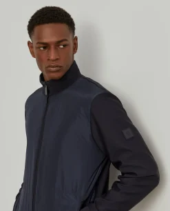 Blusão reversível com gola alta