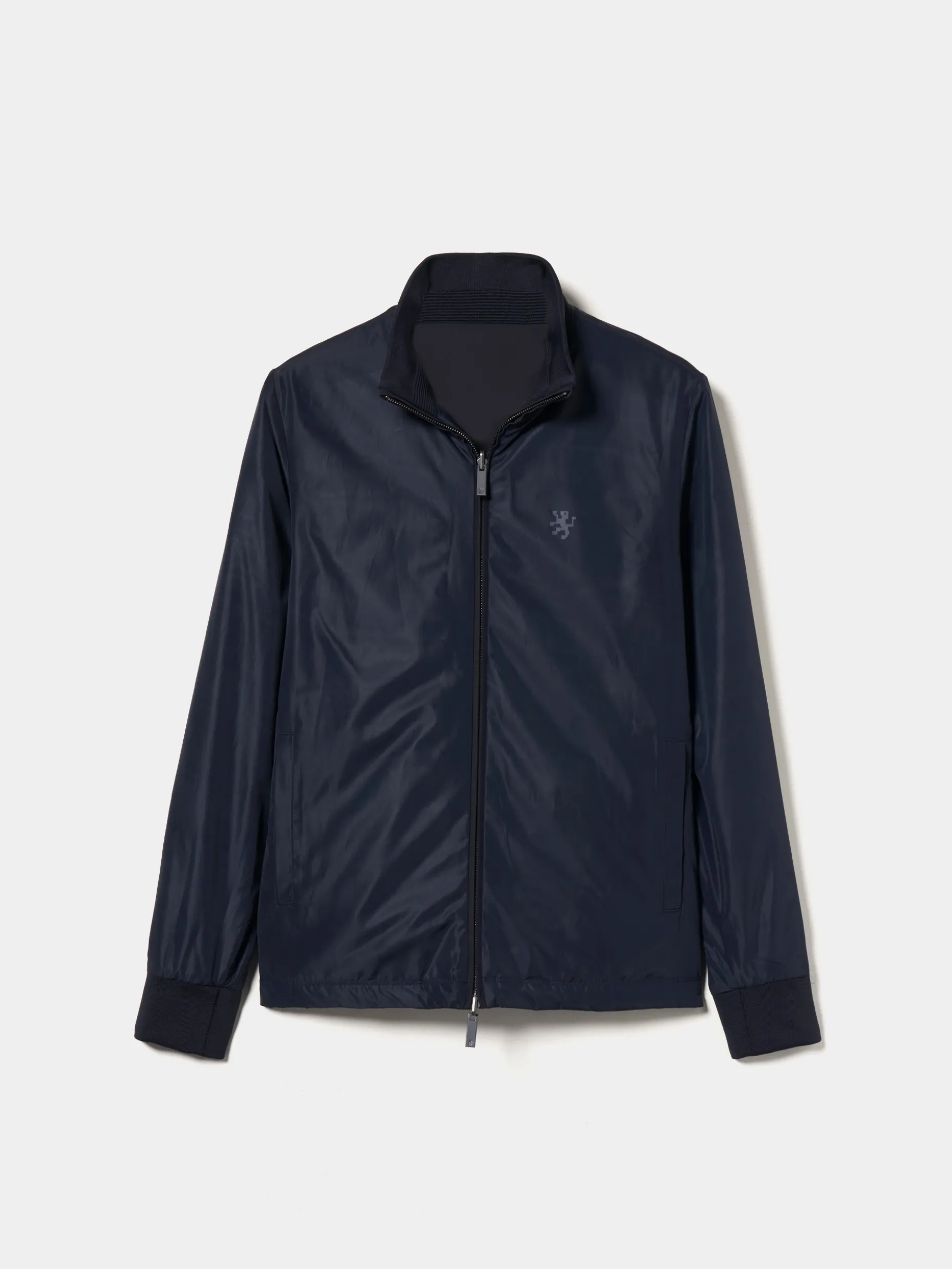 Blusão reversível com gola alta