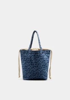 Bolsa denim com monograma