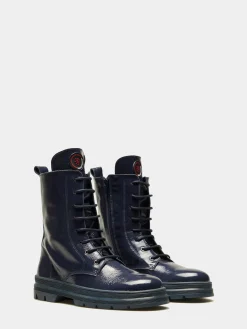 Botas militares em pele