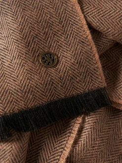 Cachecol com franjas mistura de lã