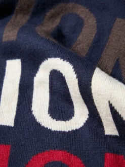 Cachecol com lettering em algodão e caxemira