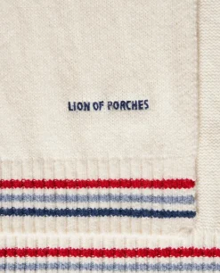 Cachecol de malha riscas em contraste