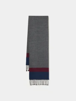 Cachecol tricolor com franjas