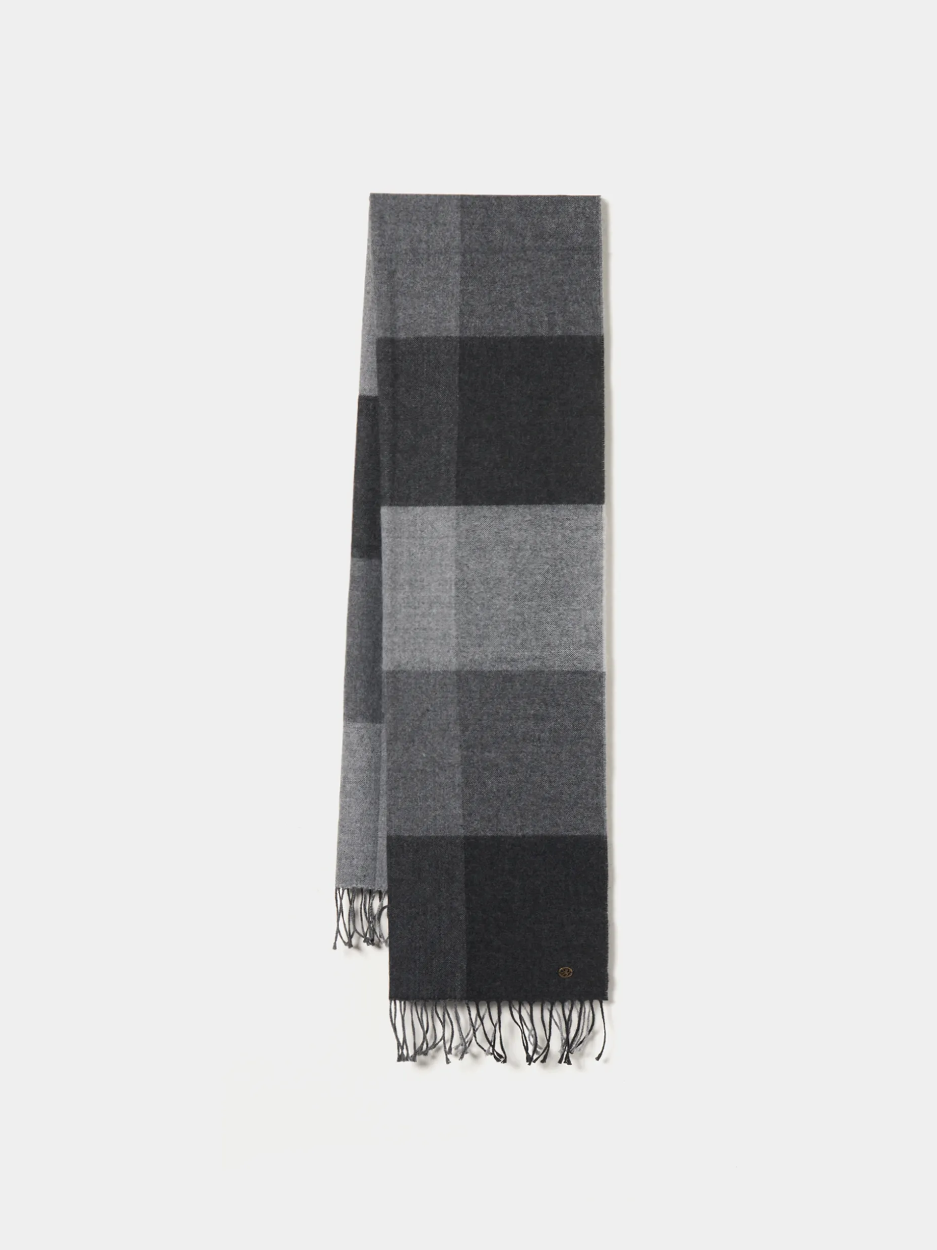 Cachecol tricolor com franjas