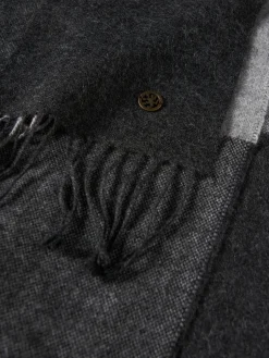 Cachecol tricolor com franjas