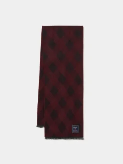 Cachecol xadrez com franjas