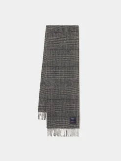 Cachecol xadrez com franjas