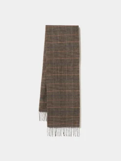 Cachecol xadrez com franjas