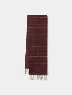 Cachecol xadrez com franjas