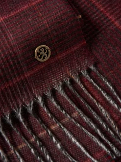 Cachecol xadrez com franjas