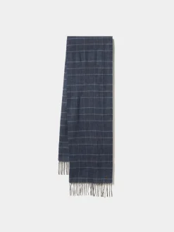 Cachecol xadrez com franjas