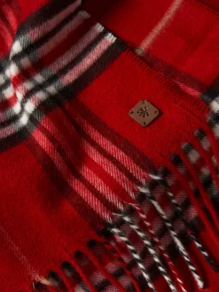 Cachecol xadrez com franjas