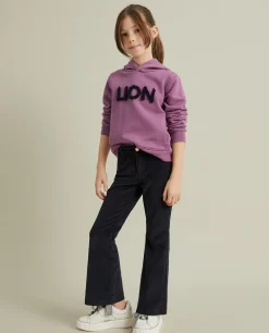 Calças bombazine à boca de sino